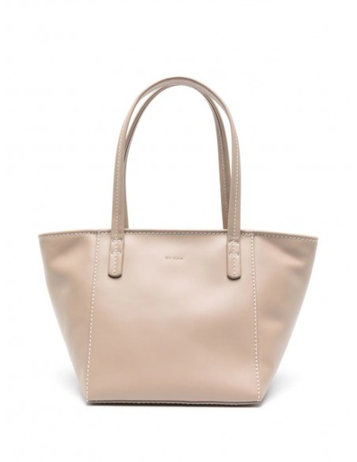 [23PFBATTTPBCLLAR] BYFAR Tote Taupe Box Calf