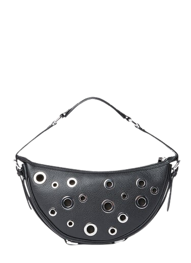 [23PFGIBSBLSGLEMED] BYFAR Gib Small Leather Eyelet Shoulder Bag